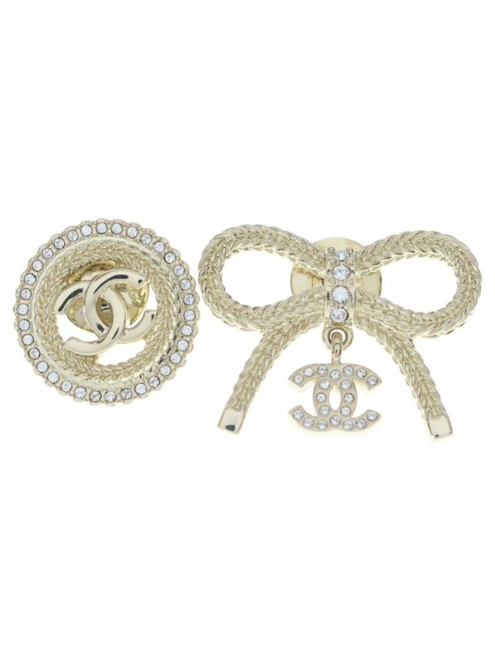 Chanel Metal Ribbon CC Logo Brooch